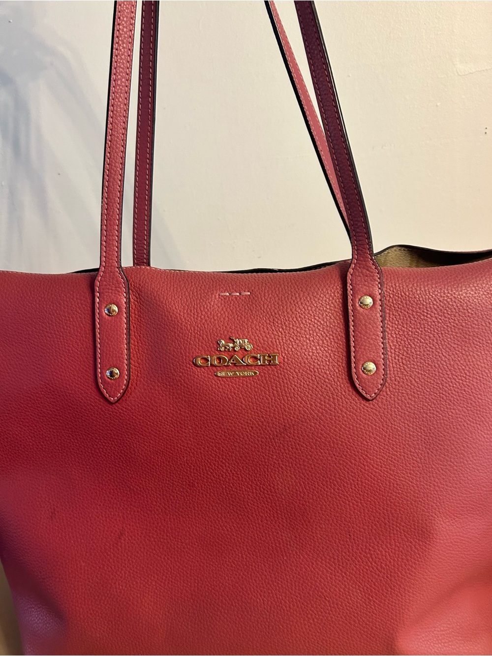 Coach Women’s dusty Pink Leather Tote Bag